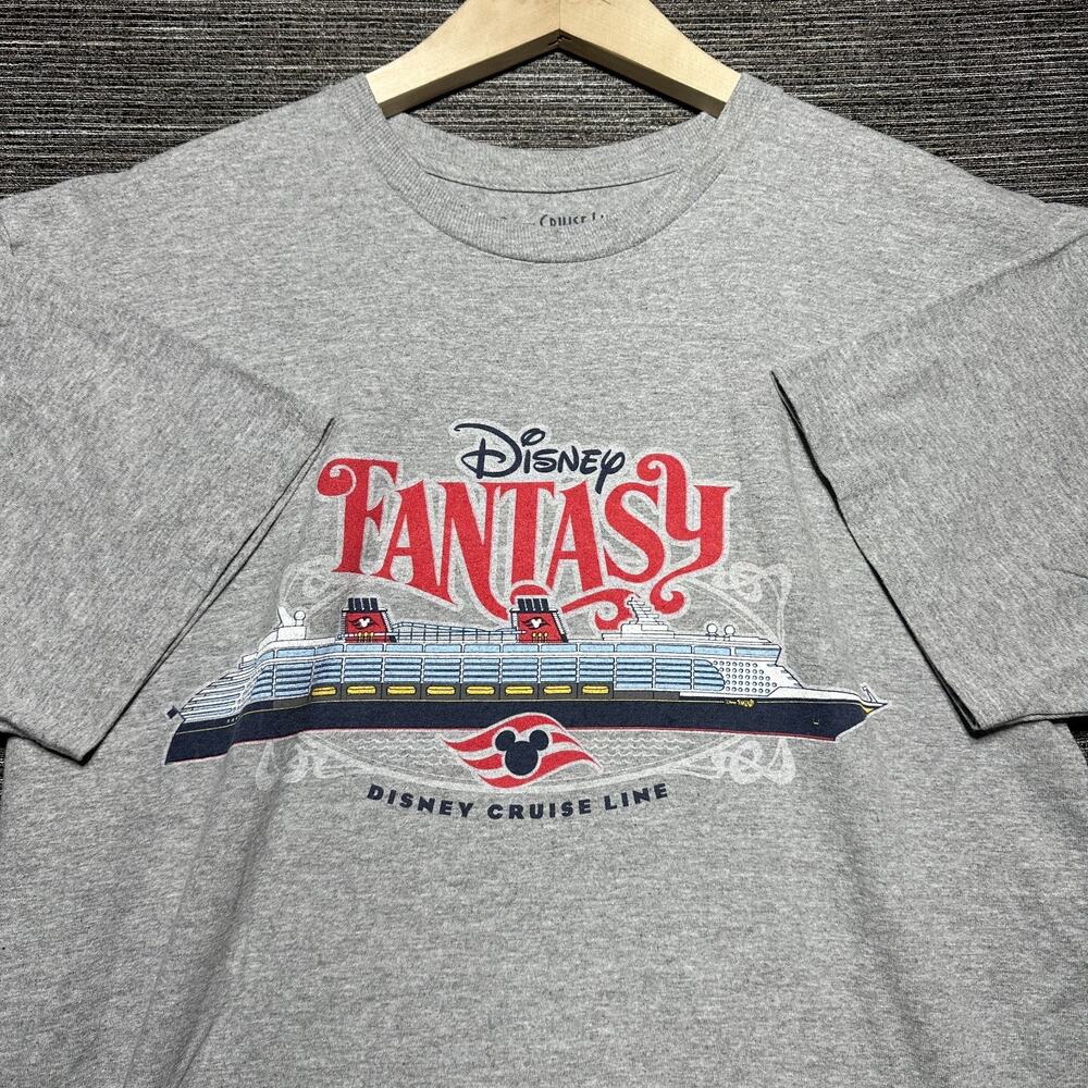 Disney Fantasy Cruise Line Shirt Adult L Gray Cozumel Port Canaveral Falmouth